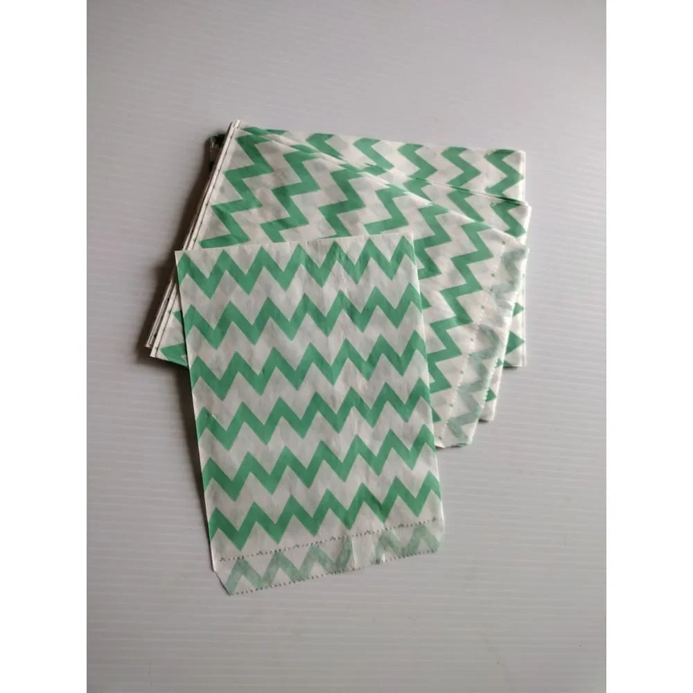 Craft Clouds 5X7 Paper Gift Bags Candy Teal Chevron ‎ Merchandise Bag 100 Pcs
